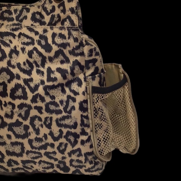 Travelon Leopard Print Shoulder Bag, Polyester, Water Bottle Side Pocket, RFID - Picture 7 of 14